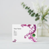 フィレンツェ・バロック・モノグラム・ジェム・グリーン・リネン 名刺 (スタンド正面)