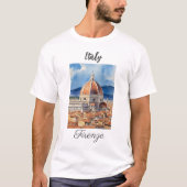 フィレンツェ/フローレンスビュー | the Duomo 水色| Tシャツ (正面)
