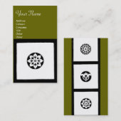 フィレンツェ・ルネサンス調和，緑 名刺 (正面/裏面)