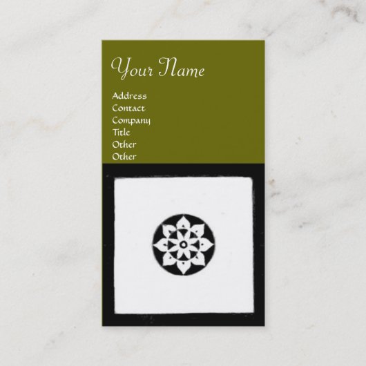 フィレンツェ・ルネサンス調和，緑 名刺 (正面)