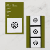 フィレンツェ・ルネサンス調和，緑 名刺 (正面/裏面)