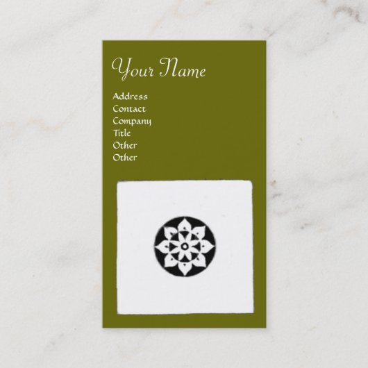 フィレンツェ・ルネサンス調和，緑 名刺 (正面)