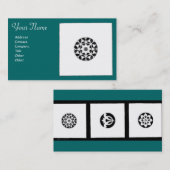 フィレンツェ・ルネサンス調和，青い緑 名刺 (正面/裏面)