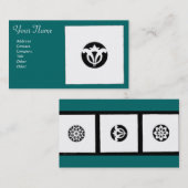 フィレンツェ・ルネサンス調和，青い緑 名刺 (正面/裏面)