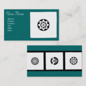 フィレンツェ・ルネサンス調和，青い緑 名刺 (正面/裏面)