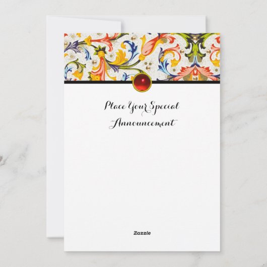 フィレンツェ ルネサンス フラワースワール宝石モノグラム シーズンカード (裏面)