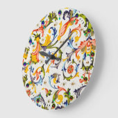 フィレンツェ ルネサンス フラワースワール、花 ラージ壁時計 (傾斜)