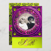 フィレンツェ ルネサンス フルーツ ダマスク モノグラム 招待状 (正面/裏面)