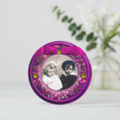 フィレンツェ ルネサンス フルーツ ピンク リボン モノグラム 招待状 (スタンド正面)