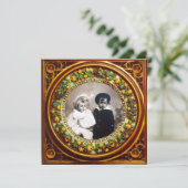 フィレンツェ ルネサンス フルーツ ブラック オレンジ ダマスク 招待状 (スタンド正面)