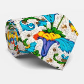 フィレンツェ ルネサンス 青 花の渦巻き, 花  ネクタイ (ロール)