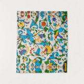 フィレンツェ ルネサンス 青 花模様 うずまき 花 タペストリー (正面)