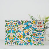 フィレンツェ ルネサンス 青 花模様 うずまき 花 便箋 (スタンド正面)