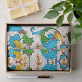 フィレンツェ ルネサンス 青 花模様 うずまき 花 薄葉紙 (ギフト)