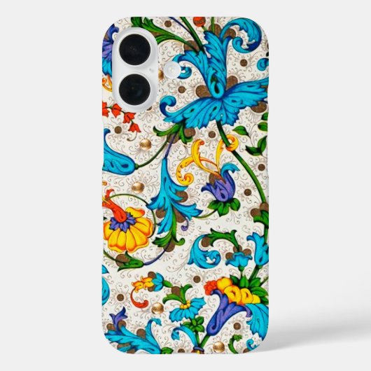 フィレンツェ ルネサンス 青 花模様 うずまき 花 Case-Mate iPhoneケース (裏面)