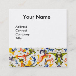 フィレンツェ・ルネッサンスフローラ渦巻き、花 スクエア名刺