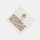 フィレンツェ、中世ウッドカット スタンダードカクテルナプキン (角)