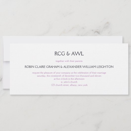 フィレンツェ：:紫：結婚式招待状 招待状 (正面)