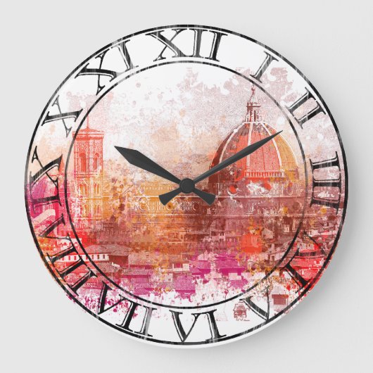 フィレンツェ-花の聖者メリーのバシリカ会堂 ラージ壁時計 (正面)