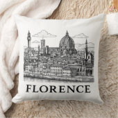 フィレンツェCityscape - Duomo Cathedral Line Art クッション (ブランケット)