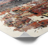 フィレンツェItalyウォーターカラーアート ポスター (角)