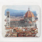 フィレンツェItalyウォーターカラーアート マウスパッド (正面)