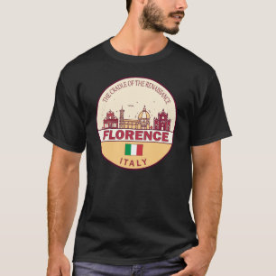 フィレンツェItalyシティスカイラインエンブレム Tシャツ