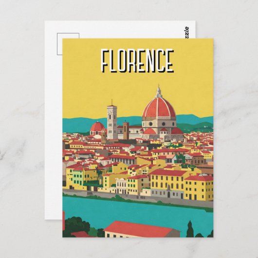 フィレンツェItalyスカイライントラベル抽象芸術アート ポストカード (正面/裏面)
