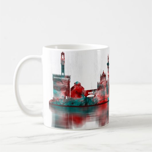 フィレンツェItalyスカイライン コーヒーマグカップ (左)