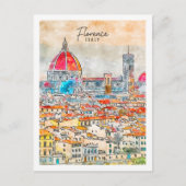 フィレンツェItalyトラベルプレイスウォーターカラー ポストカード (正面)
