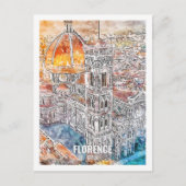 フィレンツェItalyトラベルプレイスウォーターカラー ポストカード (正面)
