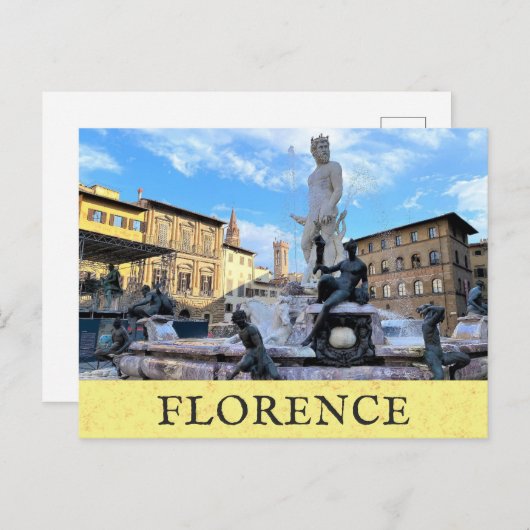 フィレンツェItalyネプチューンファウンテントラベイタリアンル ポストカード (正面/裏面)