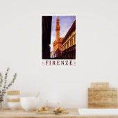 フィレンツェItalyパラッツォヴェッキオヴィンテージトラベル ポスター (キッチン)
