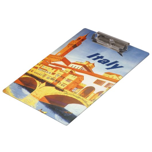 フィレンツェItalyポンテヴェッキオブリッジヴィンテージトラベル クリップボード (アングル)