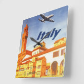 フィレンツェItalyポンテヴェッキオブリッジヴィンテージトラベル スクエア壁時計 (傾斜)