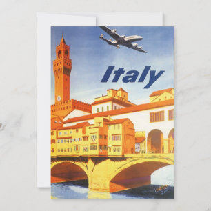 フィレンツェItalyポンテヴェッキオブリッジヴィンテージトラベル 招待状