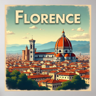 フィレンツェItalyヴィンテージトラベル ポスター
