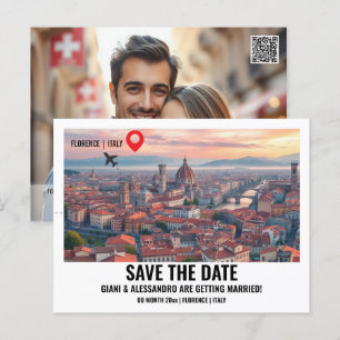 フィレンツェItaly水の色の写真の日付を保存 ポストカード