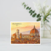 フィレンツェItaly水カラーレトロ旅行 シーズンポストカード (スタンド正面)