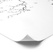 フィレンツェItaly白黒シティマップポスター ポスター (角)