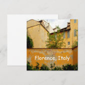 フィレンツェItaly – イエローアーキテクチャフラットカード (正面/裏面)
