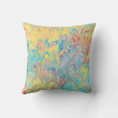 フィレンツクピーコックフェザーマーブル紙枕 クッション (裏面)