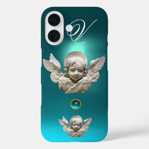 フィレンツネルネッサンスエンジェルアクアブルーモノグラム iPhone 16ケース