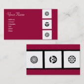 フィレンツネルネッサンス調和，赤明るい赤紫色 名刺 (正面/裏面)