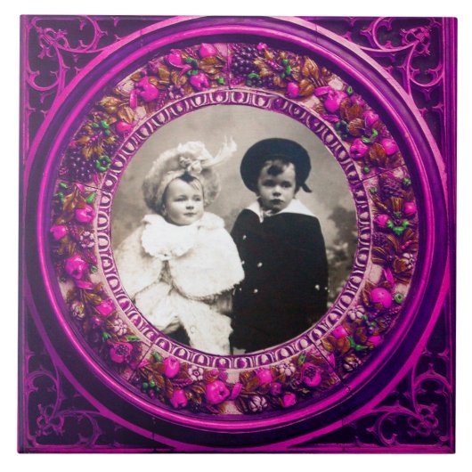 フィレンツルネッサンス果実ピンクフローラ冠 タイル (正面)