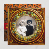 フィレンツルネッサンス果実ブラックオレンジダマスク 招待状 (正面/裏面)