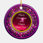 フィレンツルネッサンス果実写真テンプレートルビー セラミックオーナメント (裏面)