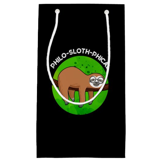 フィロスロスphical動物おもしろいスロスプンダークBG スモールペーパーバッグ (正面)