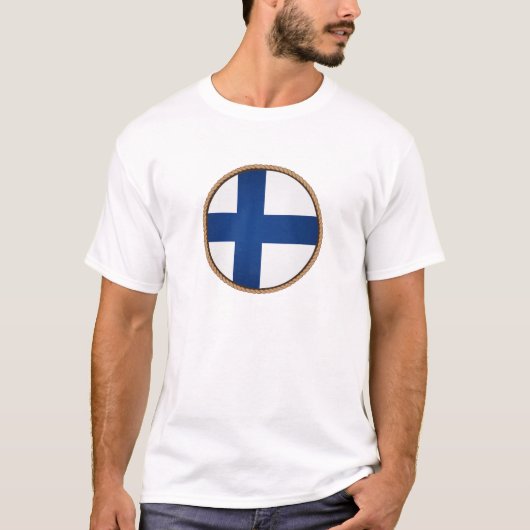 フィンカッコいいランド国旗の印 Tシャツ (正面)