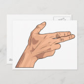 フィンガーガンピストル射撃、 発砲ハンドサインジェスチャ ポストカード (正面/裏面)